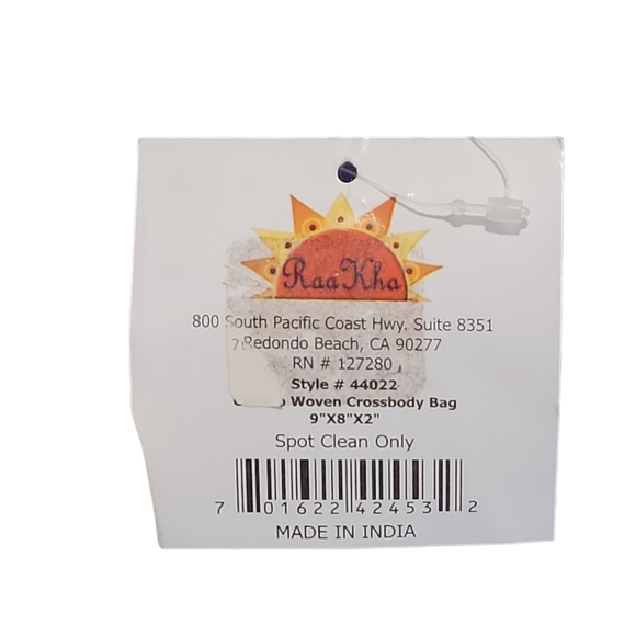 Raa Kha Brand South West Motif Woven Crossbody Handbag - NWT - Picture 5 of 5